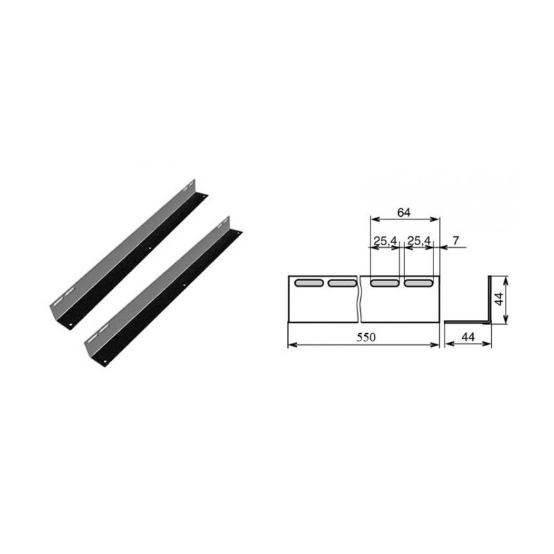 Paire d'équerres de soutien 550mm pour racks