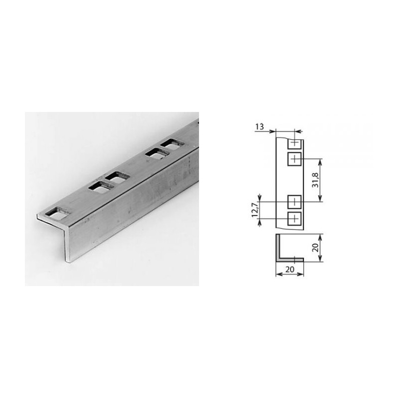 Profilé de rack aluminium à trous carrés