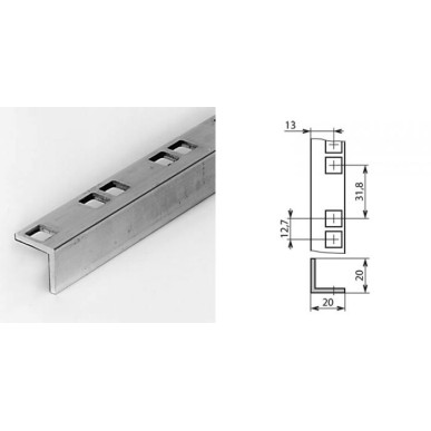 Profilé de rack aluminium à trous carrés