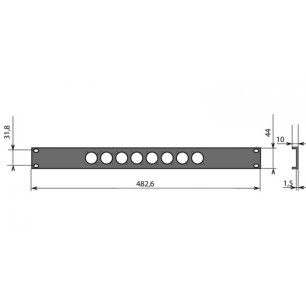 Panneau rackable 1U pour 8 XLR