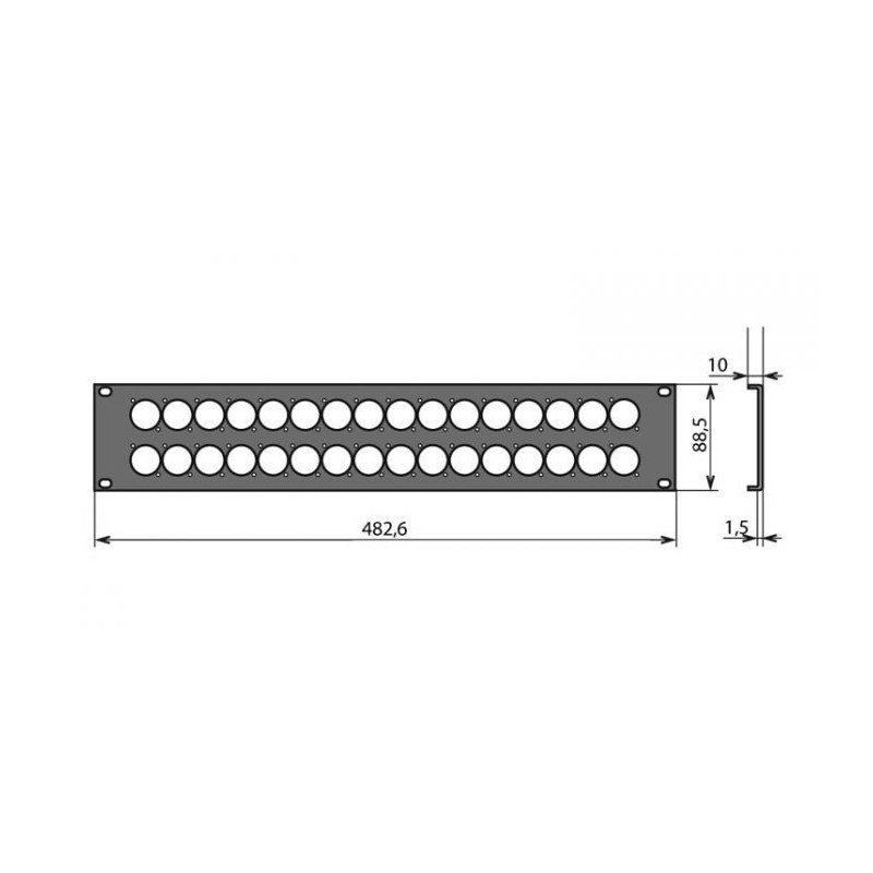 Panneau rackable 2U pour 32 XLR