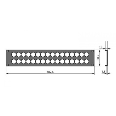 Panneau rackable 2U pour 32 XLR