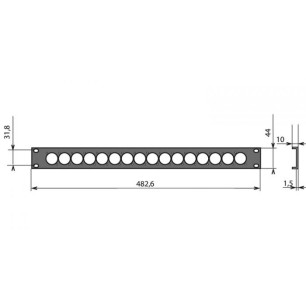 Panneau rackable 1U pour 16 XLR