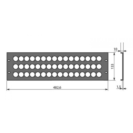 Panneau rackable 3U pour 48 XLR