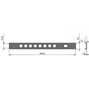 Panneau rackable 1U pour 8 XLR et 1 price 6A IEC