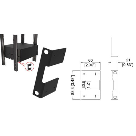 Supports arrières pour tiroirs 19 pouces 9P1053 à 9P1059