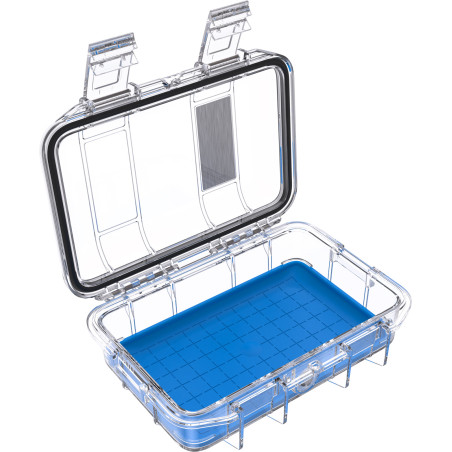 Microcase M40 coque transparente, liner bleu