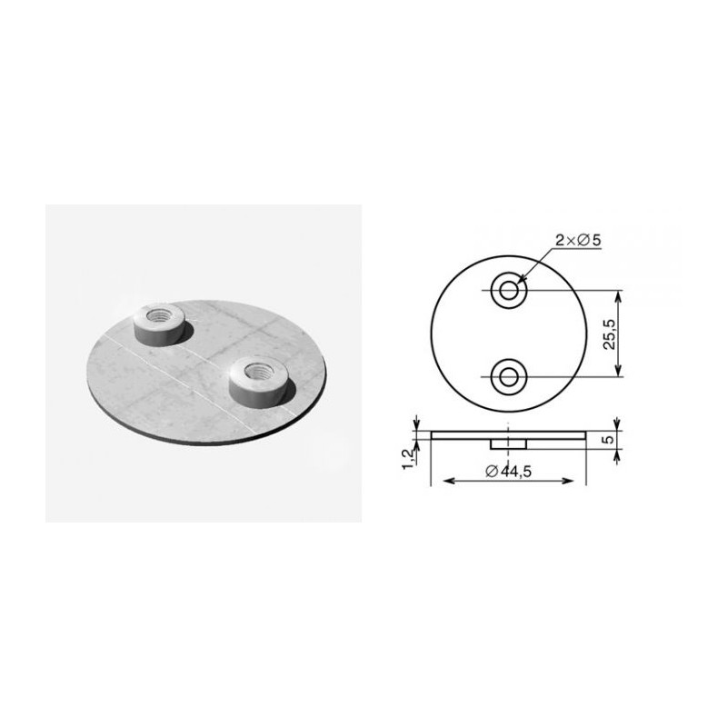 Contre-plaque pour receptacle d'ancrage "1 point" 1019