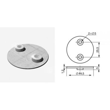 Contre-plaque pour receptacle d'ancrage &quot;1 point&quot; 1019