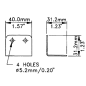 Renfort d'angle 31 x 31 x 40 mm 4 trous