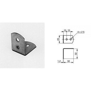 Renfort d'angle 32 x 32 x 25 mm 4 trous