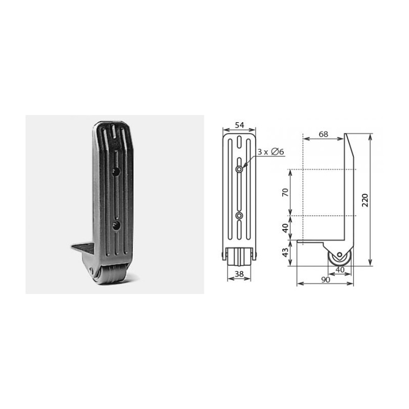 Roulette pour fixation d'angle diamètre 40mm