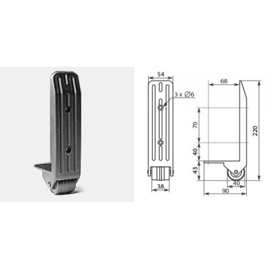 Roulette pour fixation d'angle diamètre 40mm