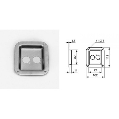 Cuvette percée pour 2 connecteurs série D