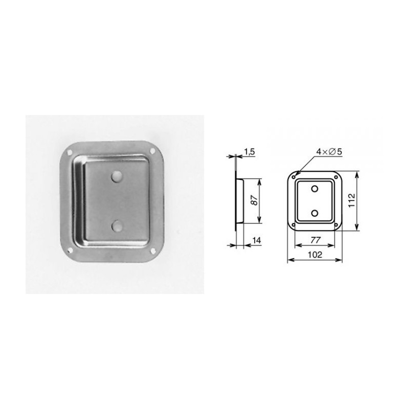 Cuvette percée pour 2 connecteurs type jack 6.35