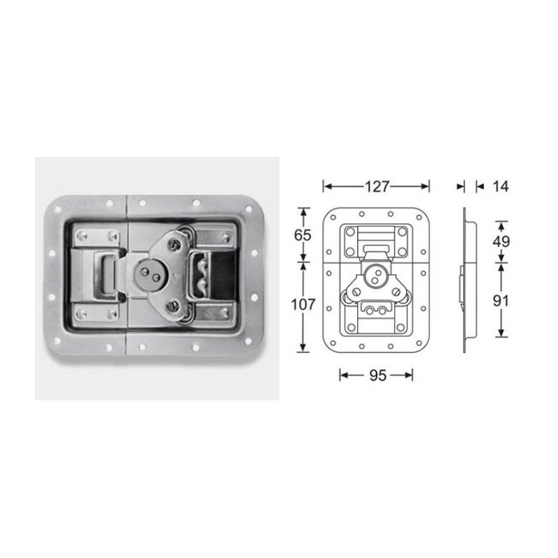 Fermeture papillon encastrée cuvette 14mm