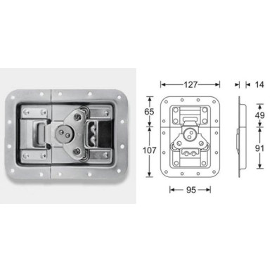 Fermeture papillon encastrée cuvette 14mm