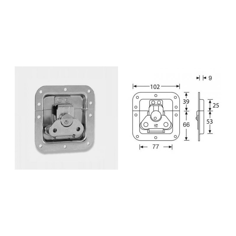 Fermeture papillon encastrée cuvette 9mm