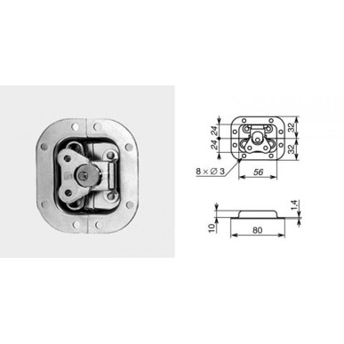 Mini fermeture papillon encastrable cuvette 10mm