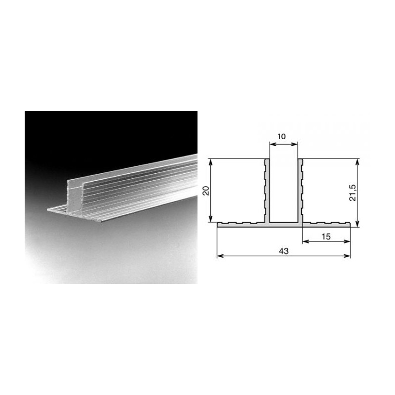 Profilé "embase de cloison" 10mm (le mètre)