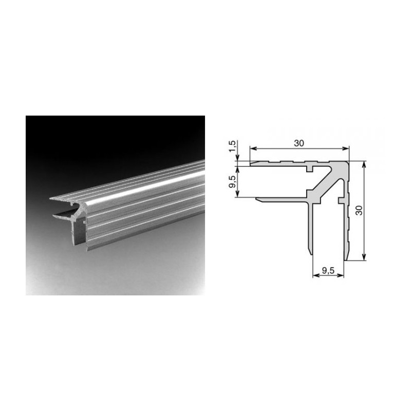 Profilé Casemaker 30 x 30 mm pour matériaux 9.5mm (le mètre)