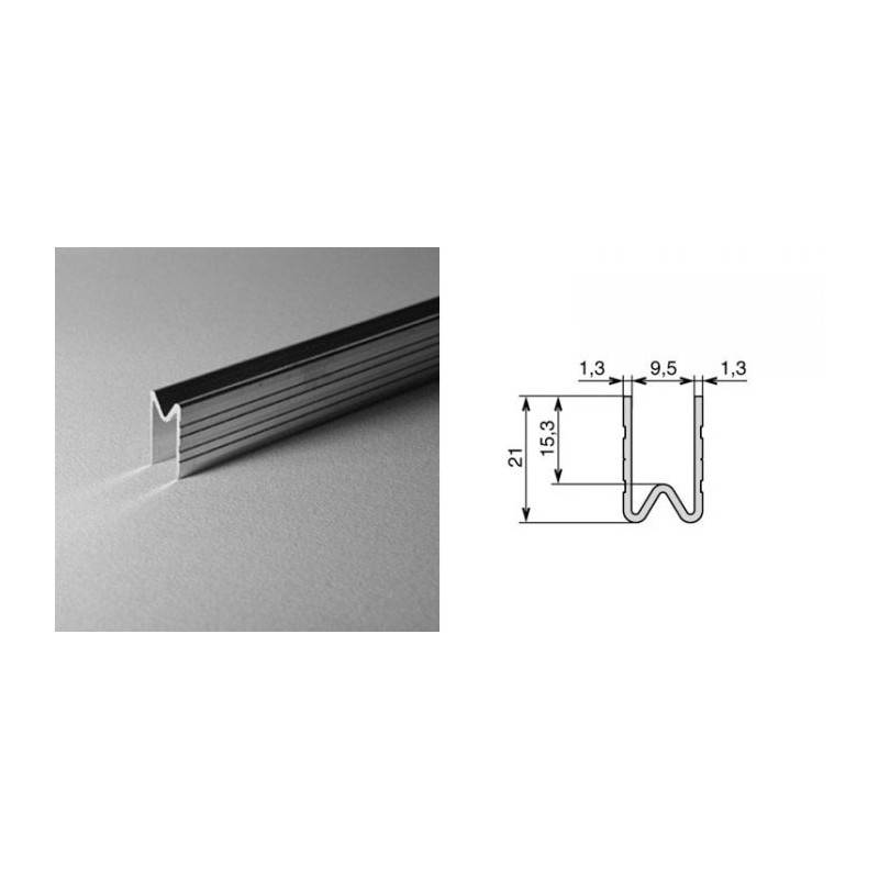 Profilé d'emboîtement femelle 9.5mm (le mètre)