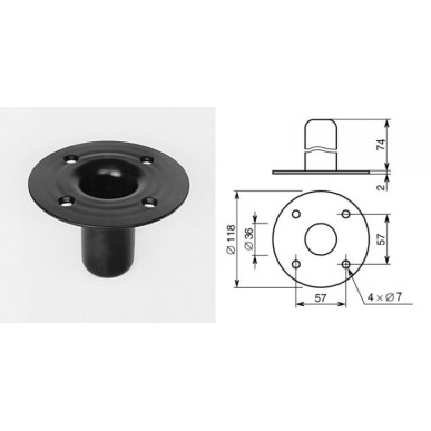 Douille encastrable en acier pour enceinte acoustique 6509