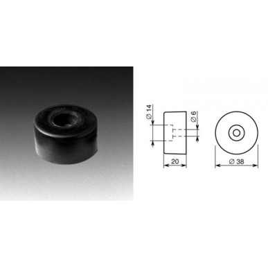 Pied caoutchouc 38 x 20 mm