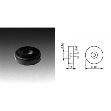 Pied caoutchouc 38 x 10 mm