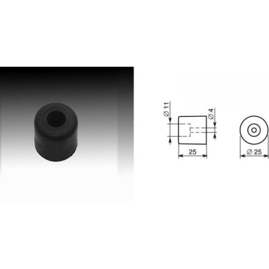 Pied caoutchouc 25 x 25 mm