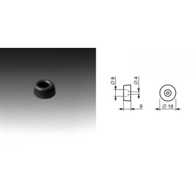 Pied caoutchouc 19 x 9 mm