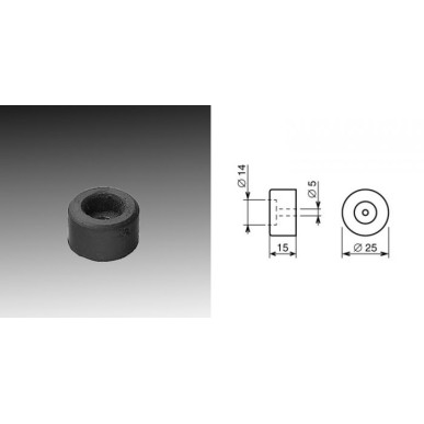 Pied caoutchouc 25 x 15 mm