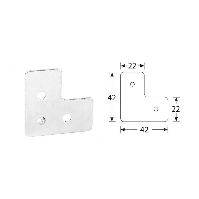 Renfort d'angle de jonction en L