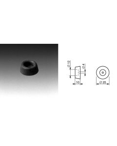 ADAM HALL - Pied caoutchouc - 25x11mm - Noir (Neuf) - JSFrance